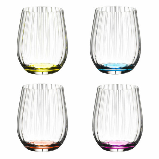 Riedel Tumbler Collection Optical Happy O Gläserset, 4er Set, Bunte Gläser, Glas, 344 ml, 5515/44