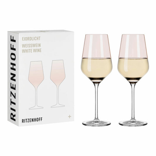 Ritzenhoff wine glasses Fjordlicht white wine set of 2 001, white wine glass, Ritzenhoff inhouse, crystal glass, 380 ml, 3641001