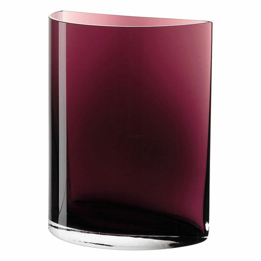 Leonardo Centro Vase Semicircle, Flower Vase, Glass Vase, Table Vase, Decorative Vase, Flowerpot, Glass, Aubergine, 23 cm, 046954