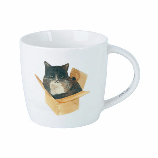 Maxwell & Williams Becher Feline Friends - Cat In A Box, Katzenbecher, Tasse, Porzellan, 400 ml, DX1216