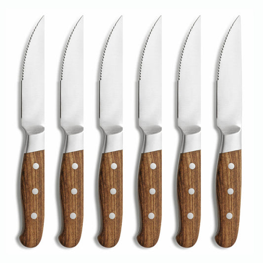 Comas Steakmesser Aconcagua 6er Set, Fleischmesser, Edelstahl, Rosewood Holz, 25.8 cm, 7446