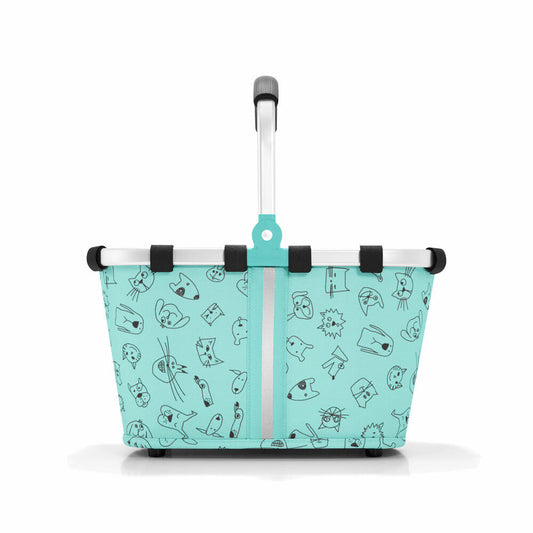 reisenthel carrybag xs kids, einkaufskorb, tasche, korb für shopping, klein, cats and dogs mint, IA4062