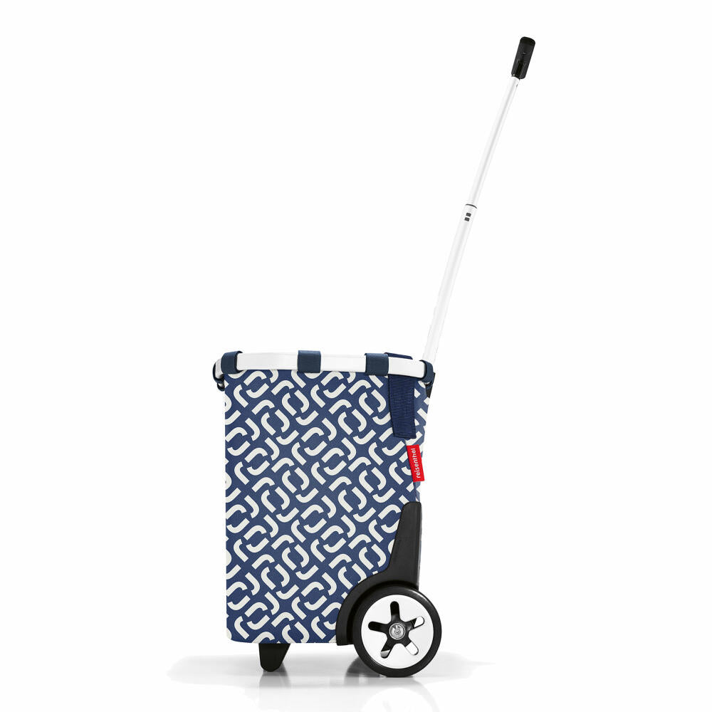 reisenthel carrycruiser, Einkaufsroller, Einkaufswagen, Trolley, Einkaufstrolley, Polyestergewebe, Frame Signature Navy, 40 L, OE4073