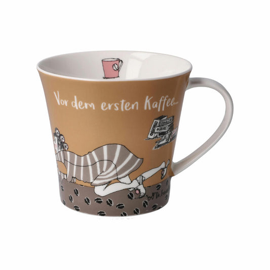 Goebel Coffee-/Tea Mug Barbara Freundlieb - Vor dem Kaffee, Tasse, Becher, Fine Bone China, Bunt, 350 ml, 27001081