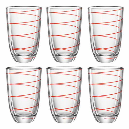 montana: :jolly drinking glass, set of 6, water glass, juice glass, long drink glass, water glass, red, 290 ml, 057347