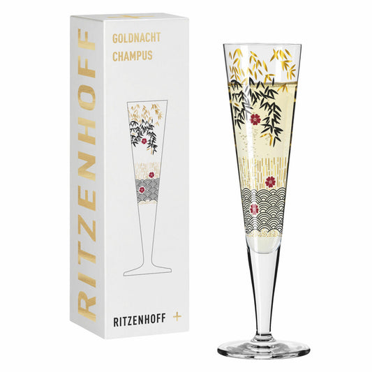 Ritzenhoff Goldnacht Champagnerglas 019, Kathrin Stockebrand, Kristallglas, 205 ml, 1071019