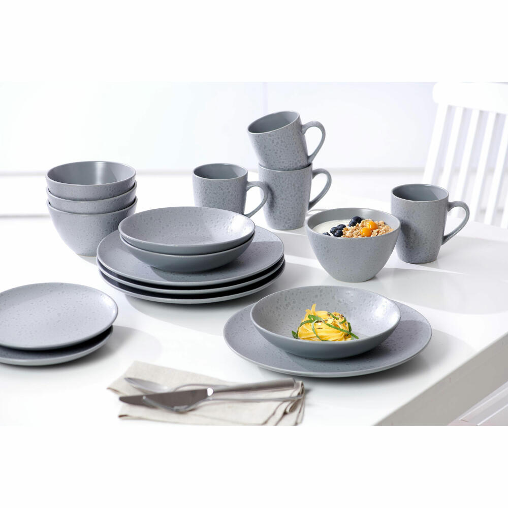 Ritzenhoff &amp; Breker Plate Kitwe, Breakfast Plate, Cake Plate, Stoneware, Grey, Ø 20 cm, 271805