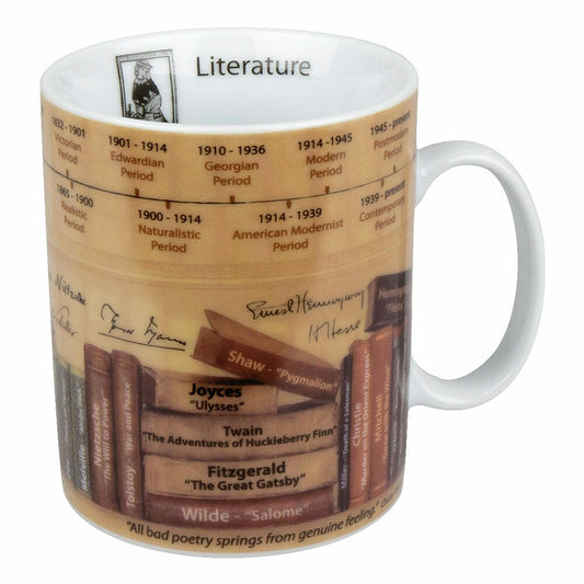 Könitz Literature Knowledge Mug, English, Mug, Cup, Coffee Cup, Porcelain, Literature, 460 ml, 11 1 330 1825