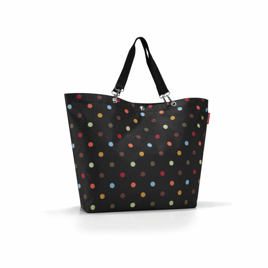 reisenthel shopper xl, bag for shopping, shopping bag, dots / black with colorful dots, ZU7009