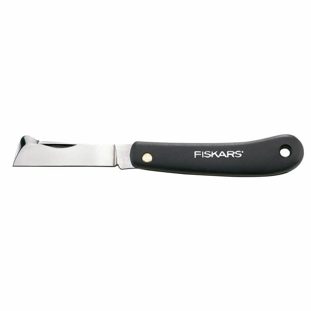 Fiskars Okuliermesser K60, Taschen Messer, Taschenmesser, Gartenzubehör, Edelstahl, Schwarz, 17 cm, 1001625