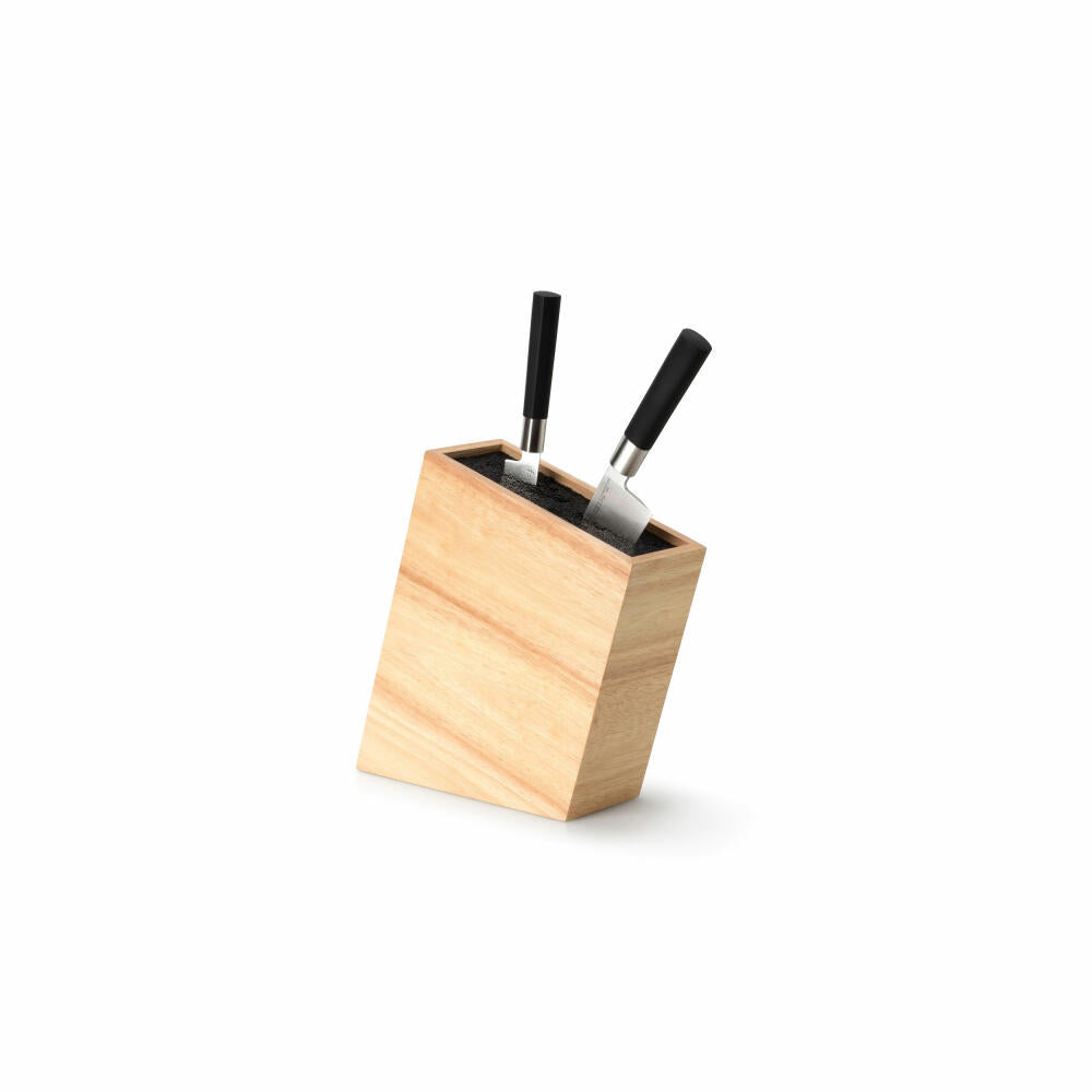 Continenta knife block with flexible insert, angled, knife storage, rubberwood, 29 x 9 x 23 cm, 3316