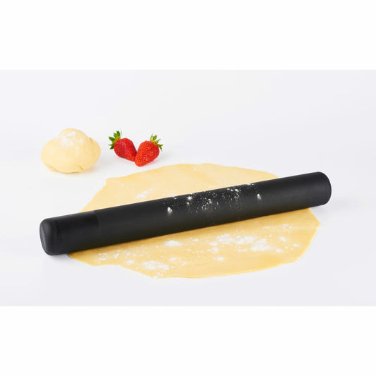 Mastrad silicone rolling pin, rolling pin, dough roller, rolling aid, silicone, black, 41 cm, F11800