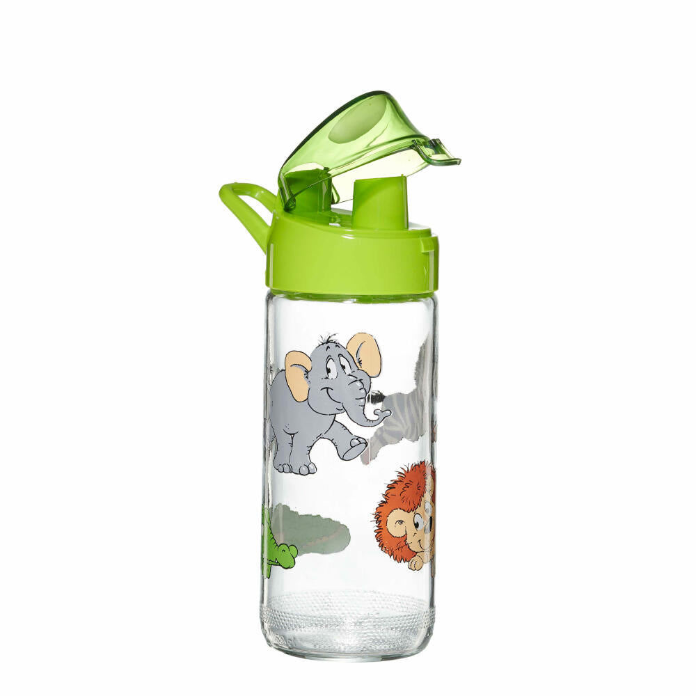 Ritzenhoff & Breker Trinkflasche Happy Zoo, Kinder Flasche, Glas, Bunt, 500 ml, 812909