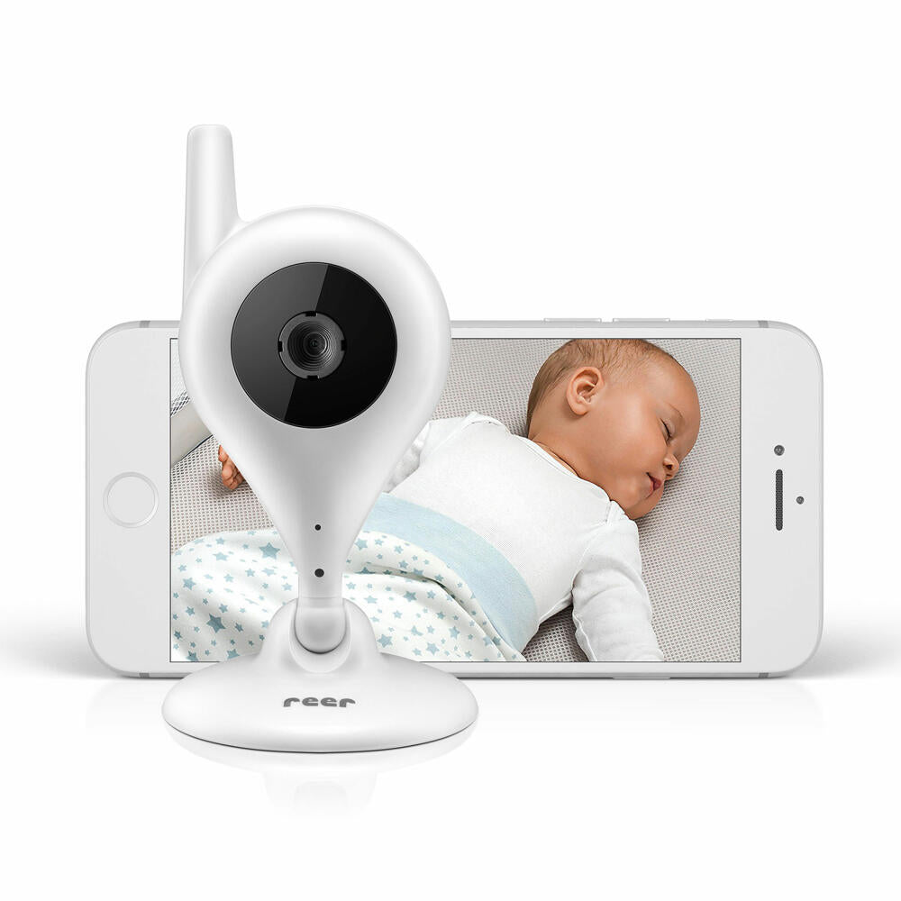 reer IP BabyCam Smart Babyphone, Video Babyfon, Kamera, BabyCam, Steuerung per App, Bewegungserkennung, 80300