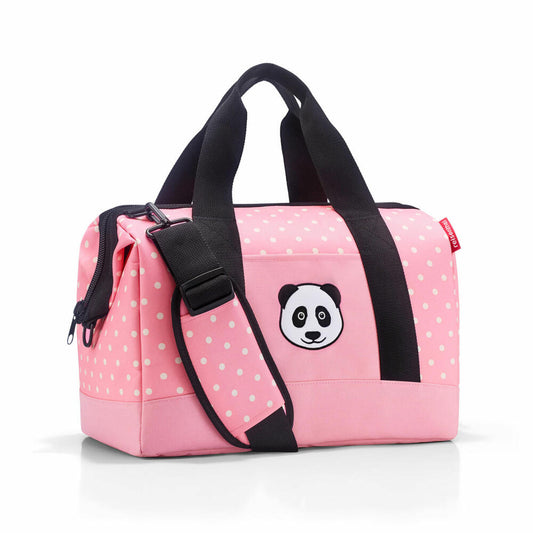 reisenthel allrounder M kids, travel bag, sports bag, shoulder bag, doctor's bag, bag, polyester fabric, Panda Dots Pink, 18 L, IX3072