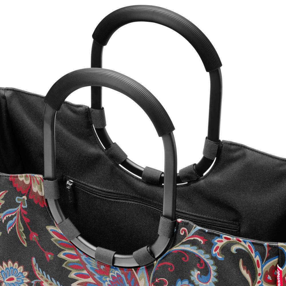 reisenthel loopshopper L, shopping bag, shopping basket, carrying bag, Frame Paisley Black, 25 L, OR7063