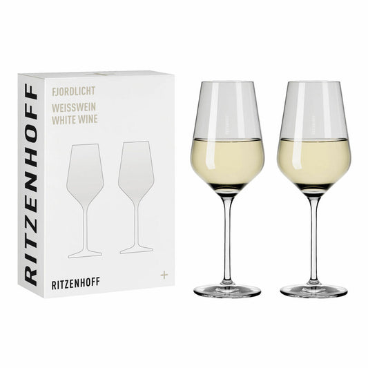 Ritzenhoff Weingläser Fjordlicht Weißwein 2er-Set 002, Weißweinglas, Ritzenhoff inhouse, Kristallglas, 380 ml, 3641002