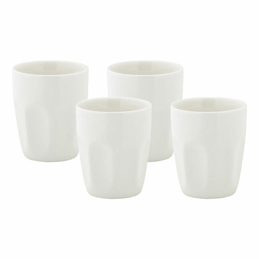 Maxwell & Williams KITCHEN Tassen-Set, 4-tlg., Becher, Kaffeebecher, Teetasse, Porzellan, Weiß, 200 ml, DV0189