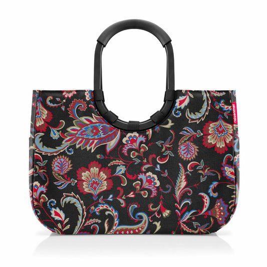 reisenthel loopshopper L, shopping bag, shopping basket, carrying bag, Frame Paisley Black, 25 L, OR7063