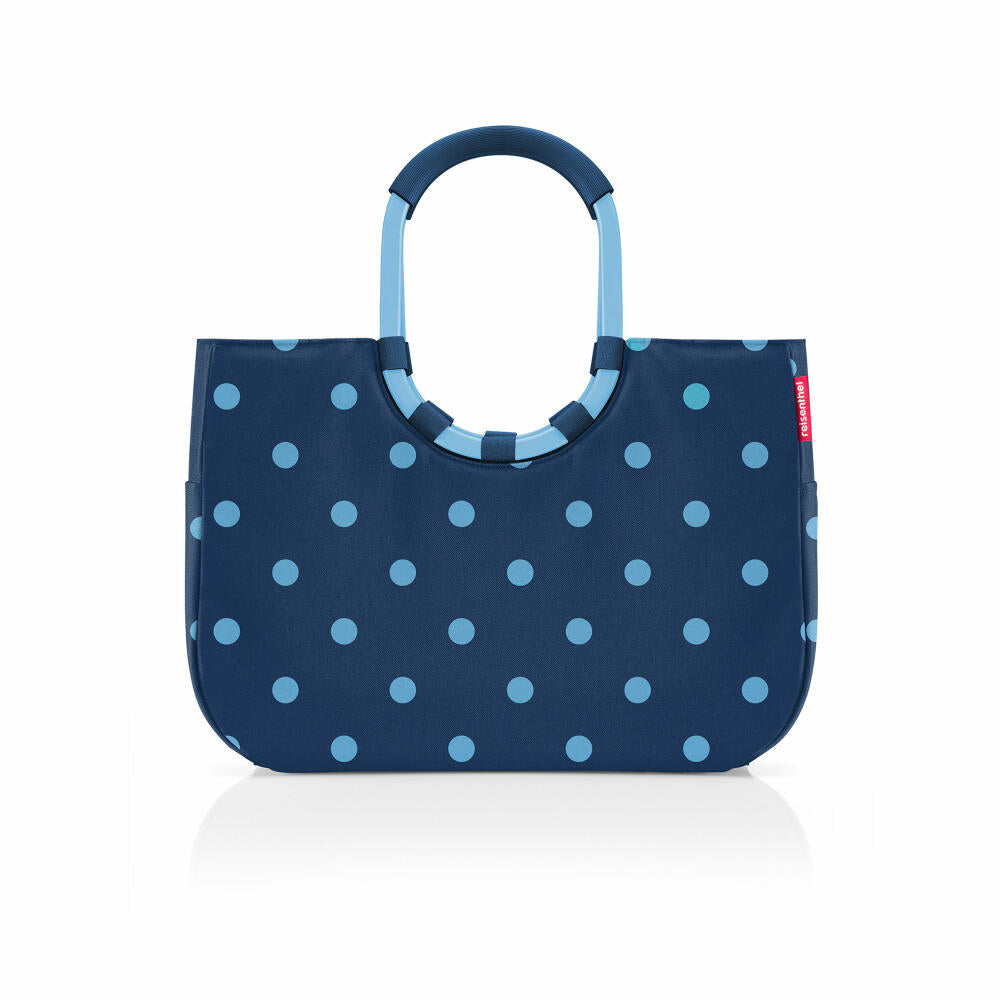 reisenthel loopshopper L, Einkaufstasche, Shopper, Tragetasche, Tasche, Polyestergewebe, Frame Mixed Dots Blue, 25 L, OR4081