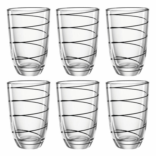 montana: :jolly drinking glass, set of 6, water glass, juice glass, long drink glass, water glass, black, 290 ml, 057348