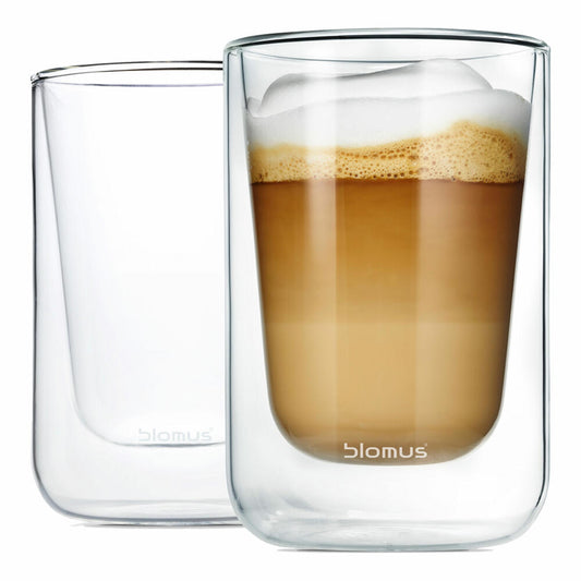 Blomus Nero Cappuccinogläser-Set, 2-tlg., Thermo-Cappuccinogläser, Cappuccinobecher, Glas, Becher, 250 ml, 63654