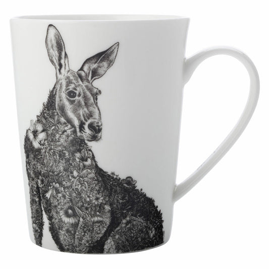 Maxwell &amp; Williams Marini Ferlazzo Mug Tall Kangaroo, Cup, Coffee Mug, Premium Ceramic, Black, White, 460 ml, DX0539