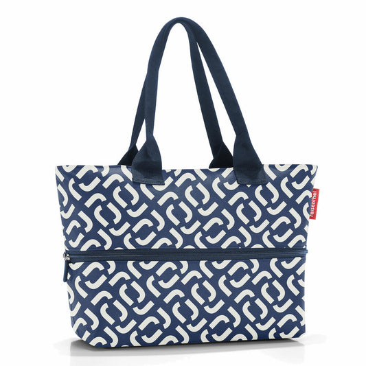 reisenthel shopper e1, shopping bag, carrying bag, bag, polyester fabric, Signature Navy, 12 L/18 L, RJ4073