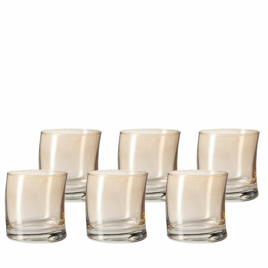 Leonardo Swing Whiskeybecher 6er Set, Whiskey, Whiskyglas, Tumbler, Glas, Marrone, 250 ml, 18014