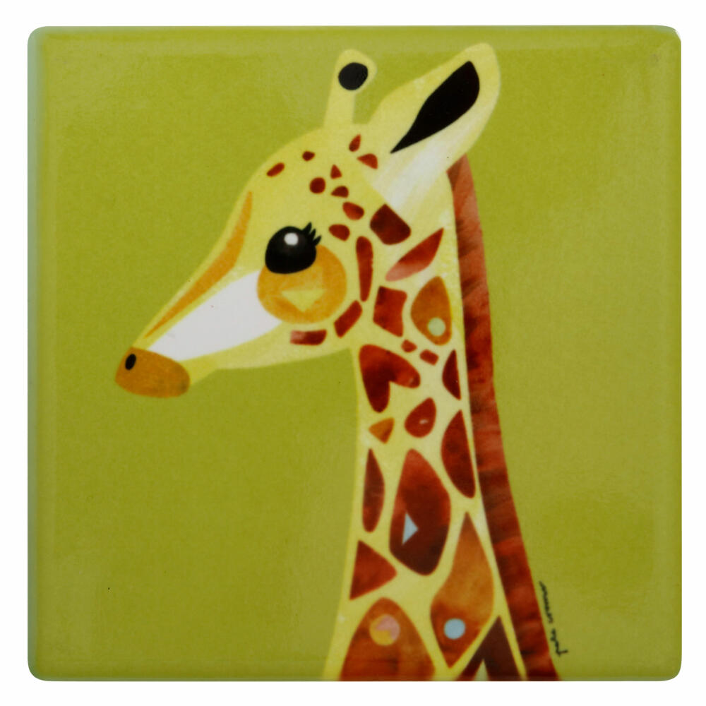 Maxwell &amp; Williams Pete Cromer Coaster Giraffe, Coaster, Ceramic, Cork, Colorful, 9.5 x 9.5 cm, DU0228