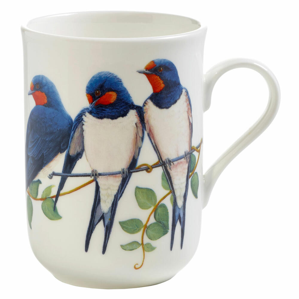 Maxwell & Williams Birds of the World Becher Schwalbe, Kaffeetasse, Tasse, Porzellan, Weiß, 350 ml, PBW1070