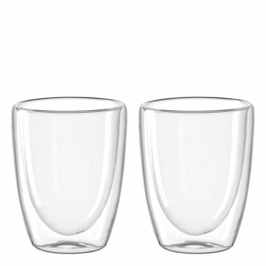 Leonardo Doppelwandbecher Duo, 2er Set, Teebecher, Becher, Tasse, Doppelwandig, Borosilikatglas, Klar, 300 ml, 053060