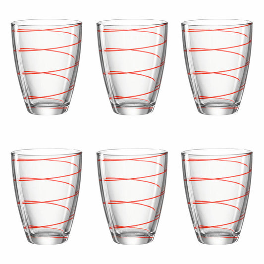 montana: :jolly drinking glass, set of 6, water glass, juice glass, drinking cup, water glass, red, 220 ml, 057343