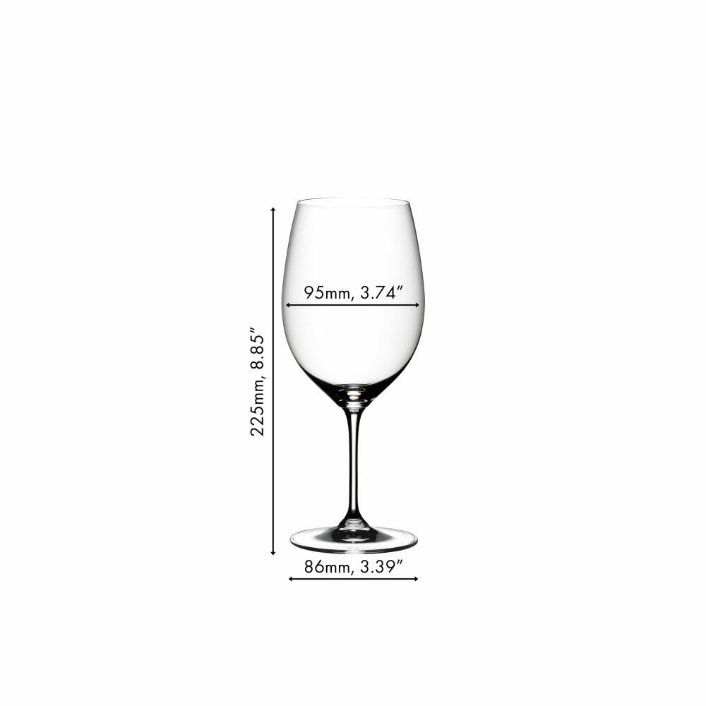 Riedel Rotweinglas 4er Set Vinum Carernet Sauvignon Merlot, Kristallglas, 610 ml, 5416/0