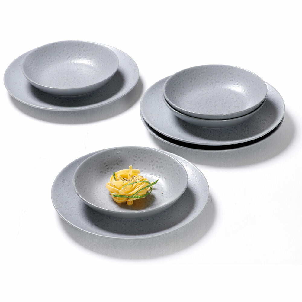 Ritzenhoff &amp; Breker table service Kitwe, 8-piece, tableware set, service, stoneware, grey, 271652