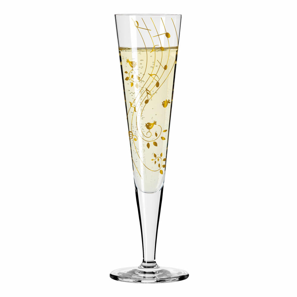 Ritzenhoff Champagnerglas Goldnacht Champagner 002, Sibylle Mayer, Kristallglas, 205 ml, 1078202