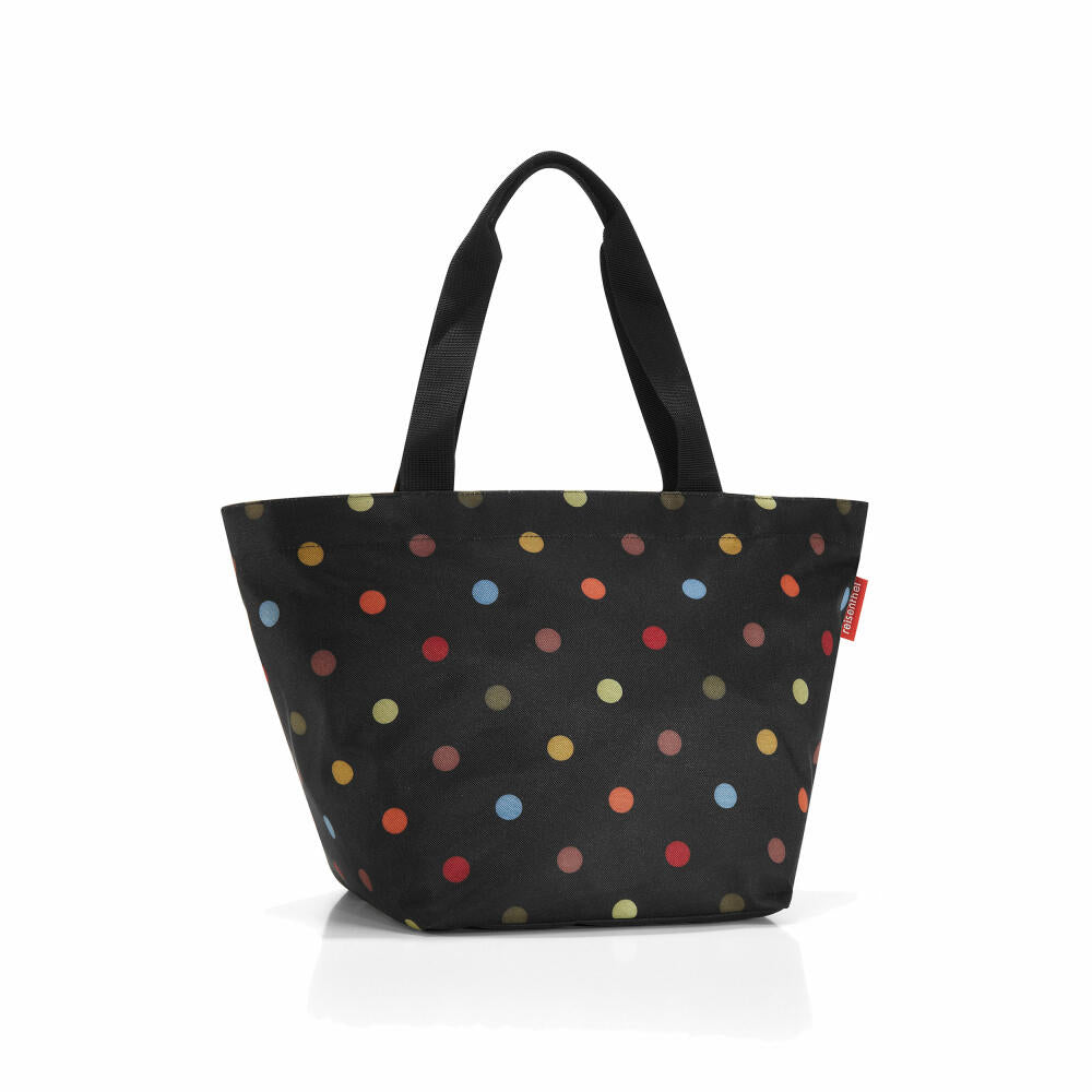 reisenthel shopper m, bag for shopping, shopping bag, dots / black with colorful dots, ZS7009