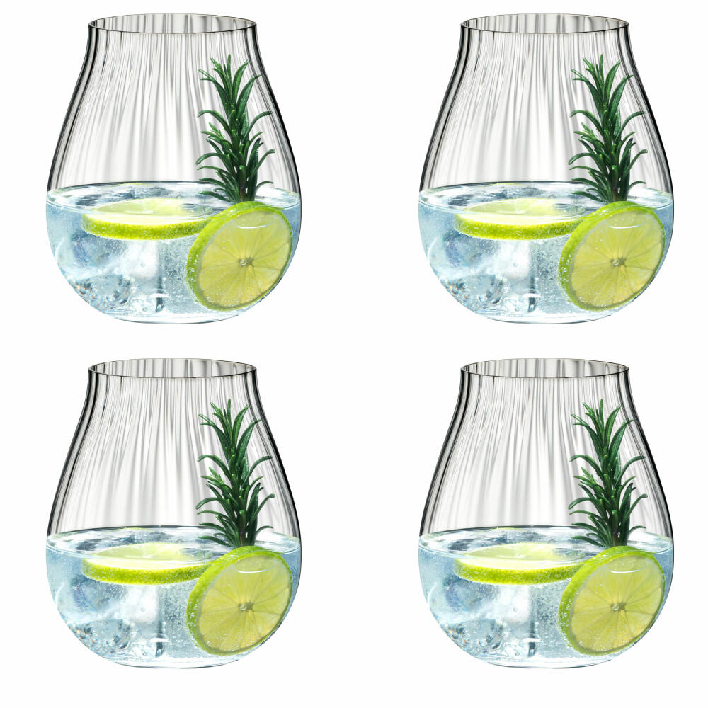 Riedel Optical O Gin Tumbler Collection, 4er Set, Gin Glas, Becher, Tumbler, Kristallglas, 762 ml, 5515/67