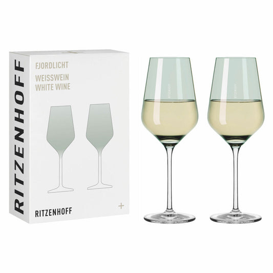 Ritzenhoff Weißweinglas-Set Fjordlicht 04, 2-teilig, Kristallglas, 380 ml, 3641004