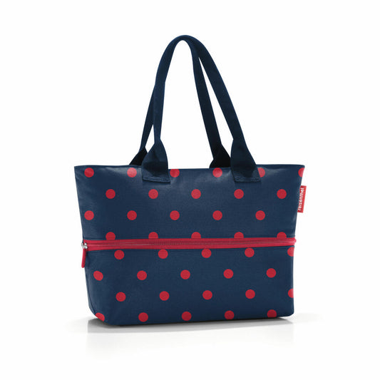 reisenthel shopper e1, shopping bag, carrying bag, bag, polyester fabric, Mixed Dots Red, 12 L, RJ3075