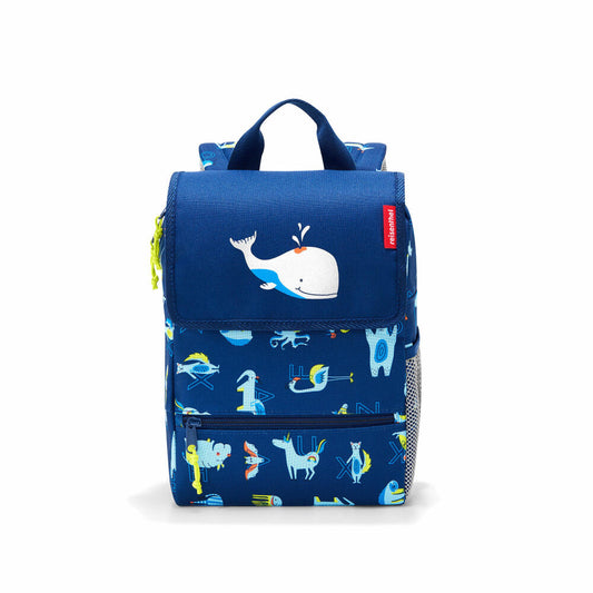 reisenthel backpack kids, Rucksack, Schulranzen, Tournister,Kindergartenrucksack, Reisetasche, Schultertasche, Polyestergewebe, ABC Friends, Blue, 5 L, IE4066