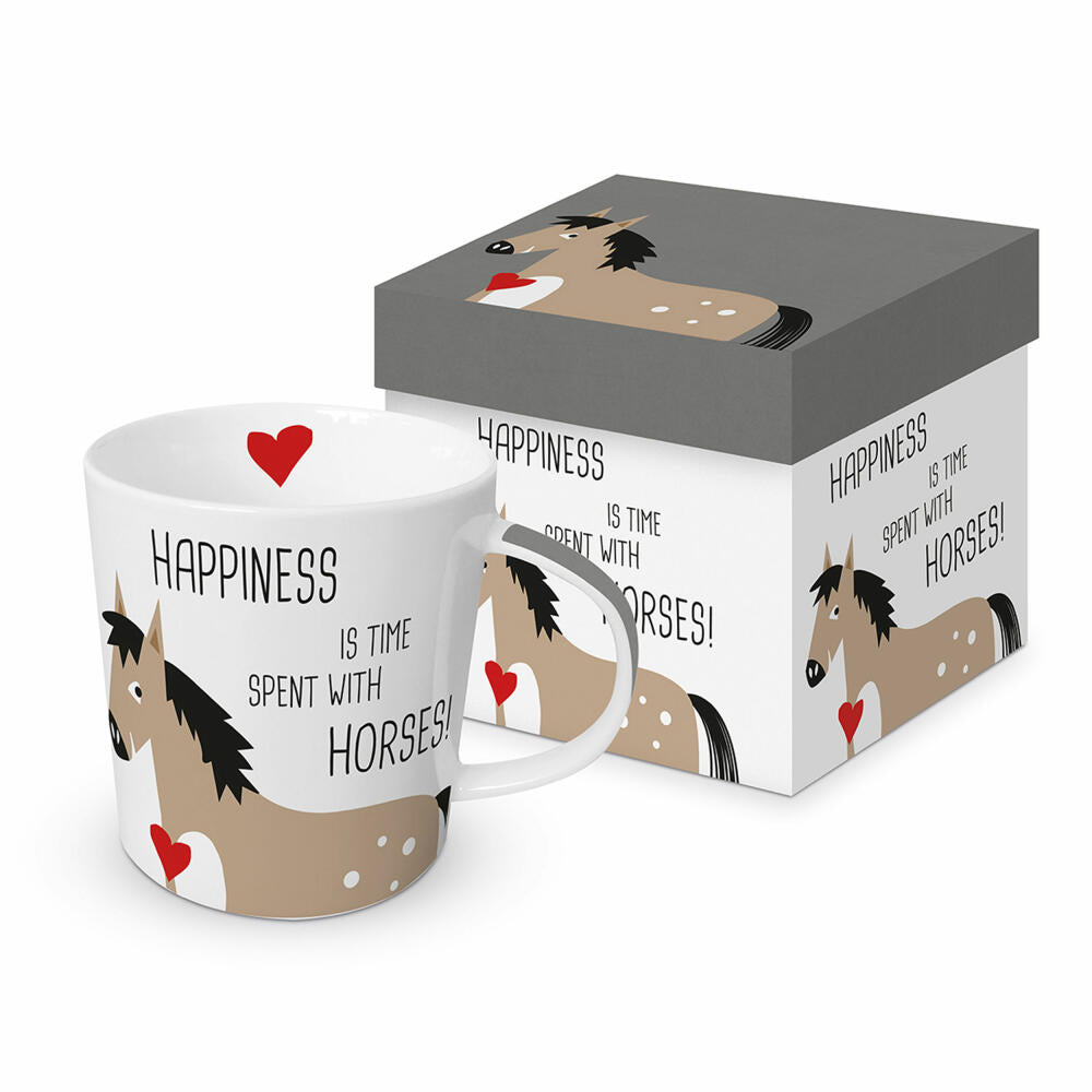 PPD Trend Mug Happiness & Horses, in Geschenkbox, Tasse, Teetasse, Kaffee Becher, 350 ml, 603801