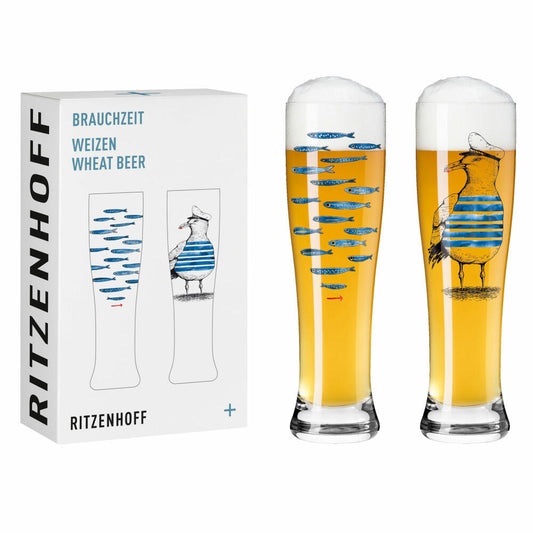 Ritzenhoff wheat beer glass set of 2, Custom Time 007, Daniela Garreton, glass, 646 ml, 3481007