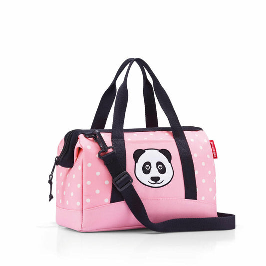 reisenthel allrounder XS kids, travel bag, sports bag, shoulder bag, bag, polyester fabric, Panda Dots Pink, 5 L, IQ3072