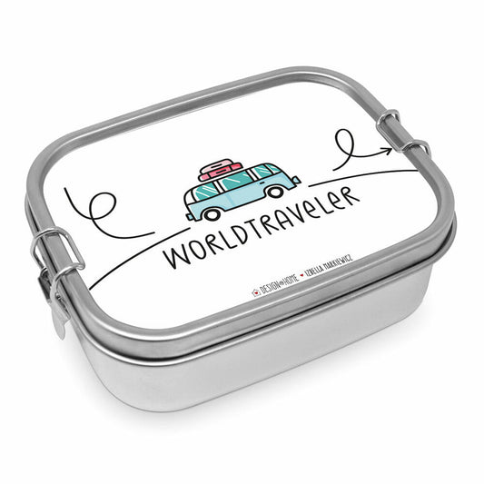 PPD Worldtraveler Steel Lunch Box, Brotdose, Lunchbox, Vesperdose, Edelstahl, 900 ml, 491322
