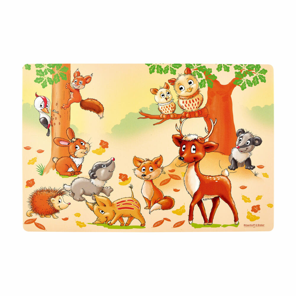 Ritzenhoff &amp; Breker placemat forest animals, placemat, placemat, placemat, plastic / PP, colorful, 30 x 45 cm, 318685