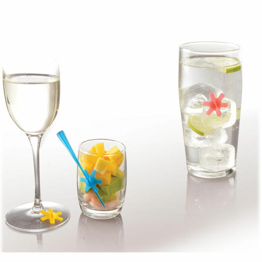 Mastrad glass marker set 12 pcs., party markers, glass markings, silicone, plastic, colorful, F01039