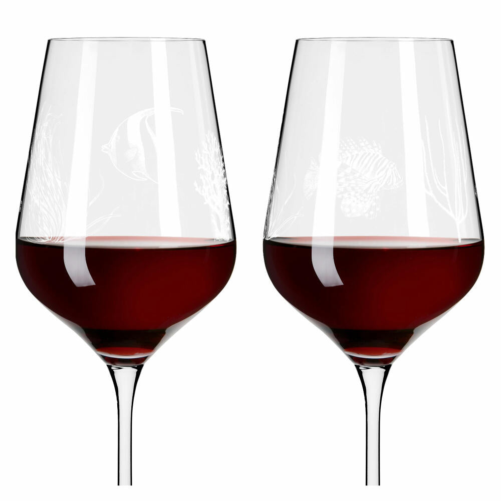 Ritzenhoff red wine glass set of 2 Oceanside 001, Romi Bohnenberg, crystal glass, 570 ml, 3811001