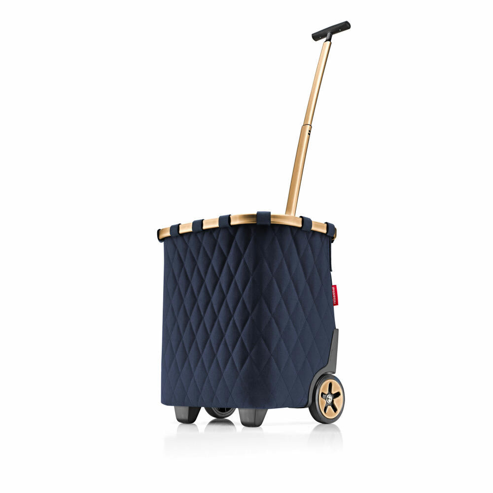 reisenthel carrycruiser, shopping trolley, shopping basket with wheels, Frame Rhombus Midnight Gold, 40 L, OE4111