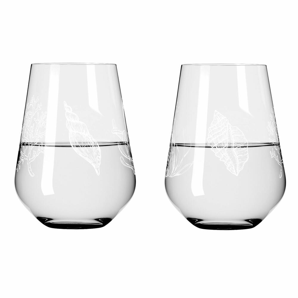 Ritzenhoff water glass set of 2 Oceanside 001, Romi Bohnenberg, crystal glass, 540 ml, 3831001